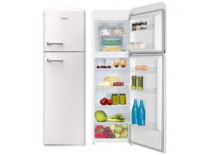 AMICA FD280.3FW(E) No-Frost-Kühlschrank, 176,5 cm, Weiß, Retro SlimSize, Gefrierfach oben, 255 l