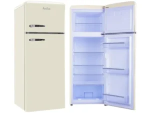 AMICA KGC15635B Kühlschrank 144 cm Beige Retro SlimSize Gefrierfach oben 206 l